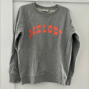 MAISON KITSUNE Gray and Red Crew Neck Sweatshirt